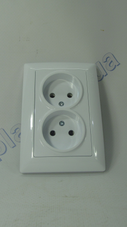 Розетка 2  простая белая HOROZ
