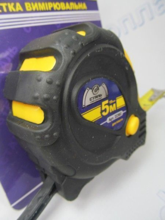 Рулетка 5м*25мм обрезиненый корпус СТАЛЬ