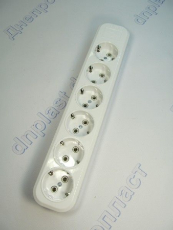 Колодка 6 гнезд с зазем. ALFA (10164)