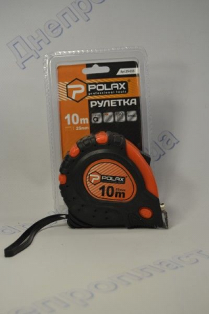Рулетка обрезиненый корпус 10м + магнит POLAX