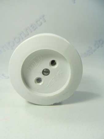 Розетка наружная керамика 16А-круглая белая  Житомир