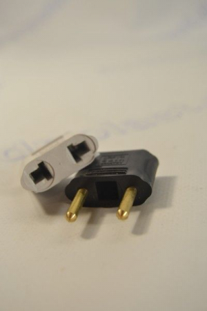 Переходник на евровилку плоский, латунная ножка 10А/250В