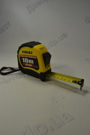 Рулетка обрезиненый корпус 10м*25мм  Sigma