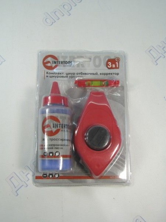 Шнур разметочный 30 м + мел +уровень  INTERTOOL