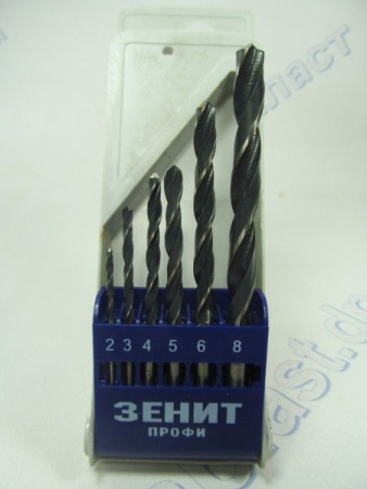 Набор сверл по металу черные 6шт (2 - 8мм)