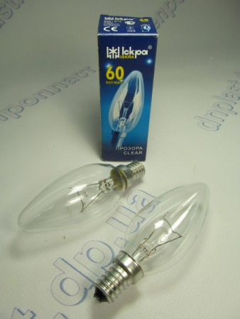 Лампочка  электрическая Е14 / 60Вт (свечка) инд.уп. ТМ"Искра"