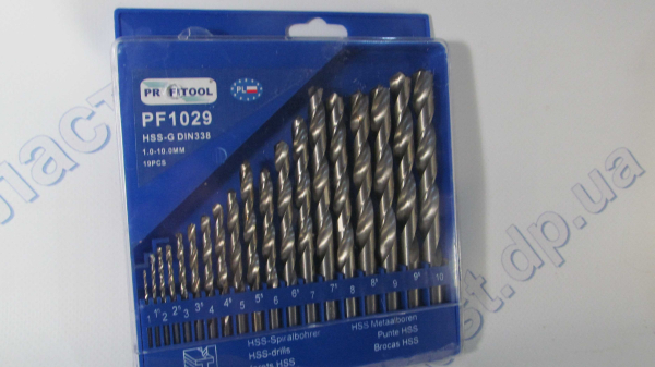 Набор сверл по металу  19шт/d1мм - 10мм