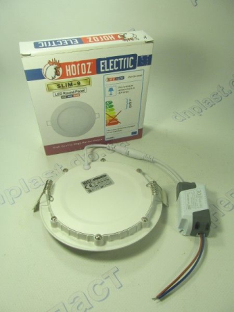 Светодиодный светильник круглый  LED 9W 6400K Slim--9 HOROZ