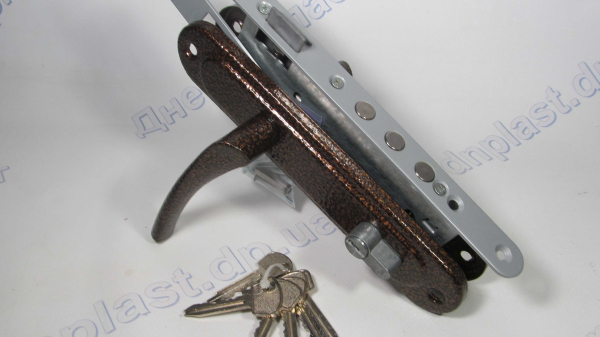 Замок врезной АРИКО ЗВ-77 с ручкой медь