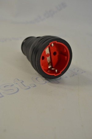 Гнездо штепсельное с заземлением (F-202 каучук) FETIH