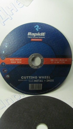 Диск отрезной по металлу 180*1,6*22 мм RapidE