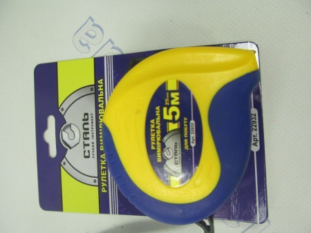 Рулетка 5м*19мм обрезинений корпус СТАЛЬ