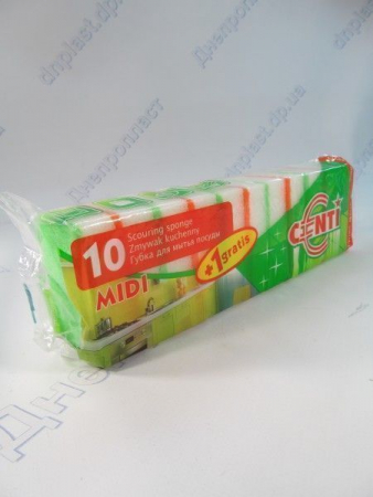 Губки кухонные для посуды MIDI CENTI (10+1)