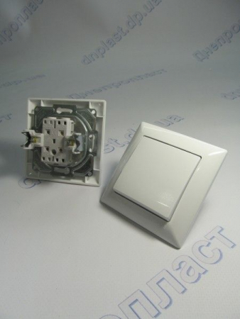 Вимикач 1 (прихована установка) білий HOROZ