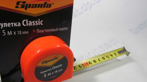 Рулетка 5 м*18мм пластиковый корпус SPARTA