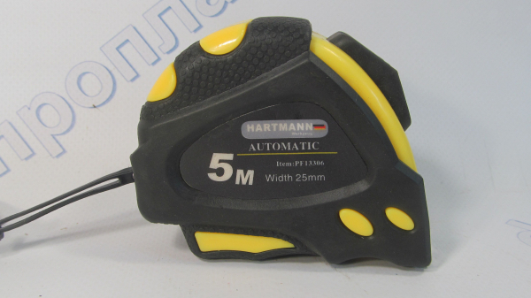 Рулетка обрезиненый корпус 5м*25мм +магнит HARTMAN