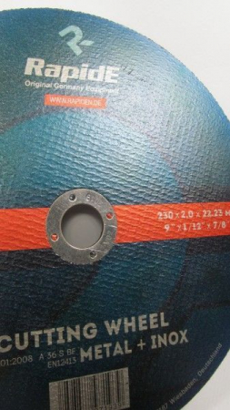 Диск отрезной по металлу 230*2,0*22 мм RapidE