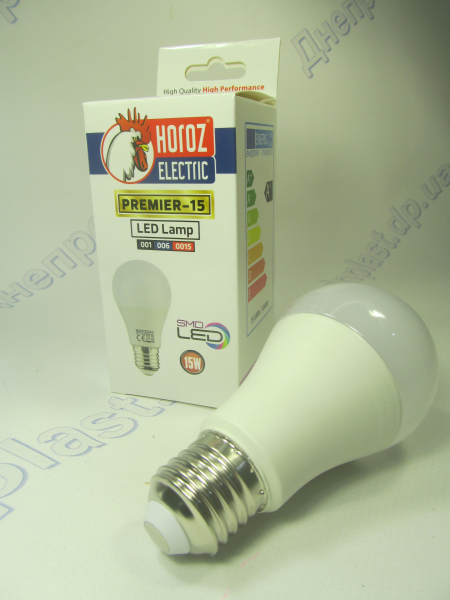 Лампа светодиодная А60 LED 15W E27 6400K HOROZ