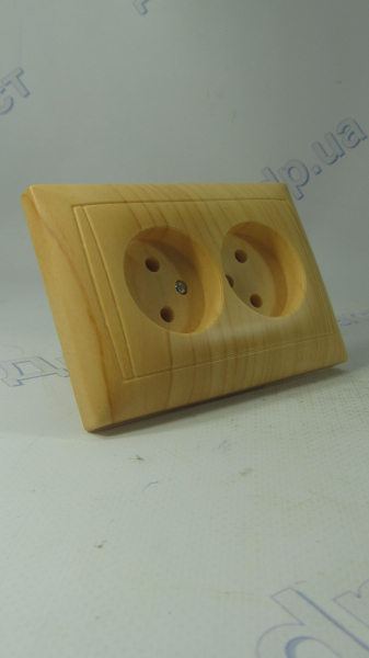 Розетка 2 простая сосна  LUXEL (3807)