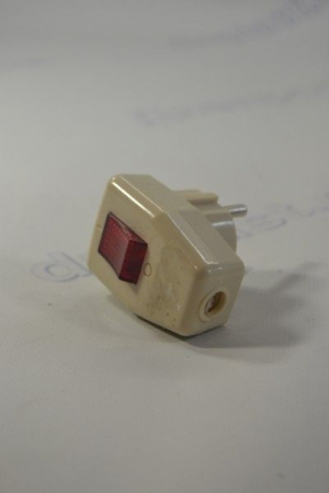 Вилка угловая с заземлением и выключателем ORBITA