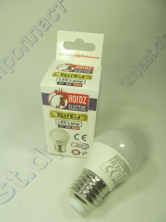 Лампа светодиодная шар LED 4W E27 6400K HOROZ